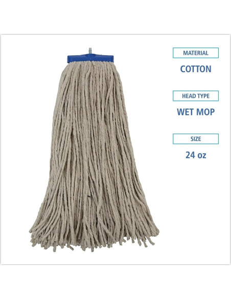 Cabezal de Mopa Boardwalk CM22024 Algodón Blanco 12 Unidades