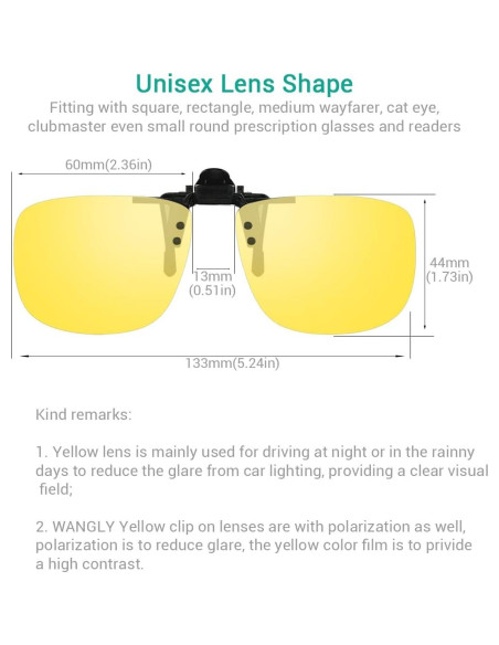 Gafas de sol polarizadas con clip UV400 para prescripción