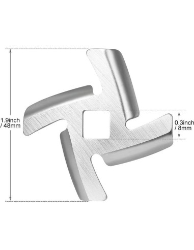 Cuchilla de Picadora de Carne OZIO Acero Inoxidable Tamaño 5 - 2 Piezas