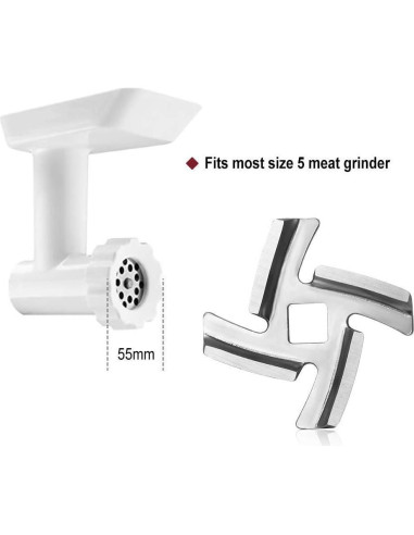 Cuchilla de Picadora de Carne OZIO Acero Inoxidable Tamaño 5 - 2 Piezas