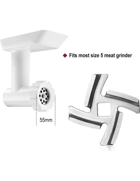 Cuchilla de Picadora de Carne OZIO Acero Inoxidable Tamaño 5 - 2 Piezas