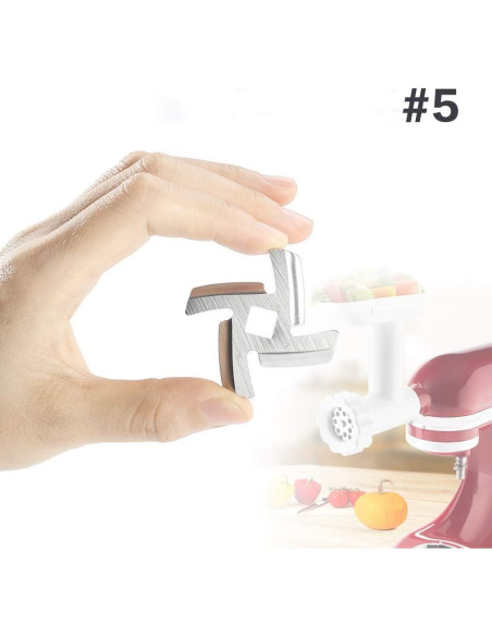 Cuchilla de Picadora de Carne OZIO Acero Inoxidable Tamaño 5 - 2 Piezas