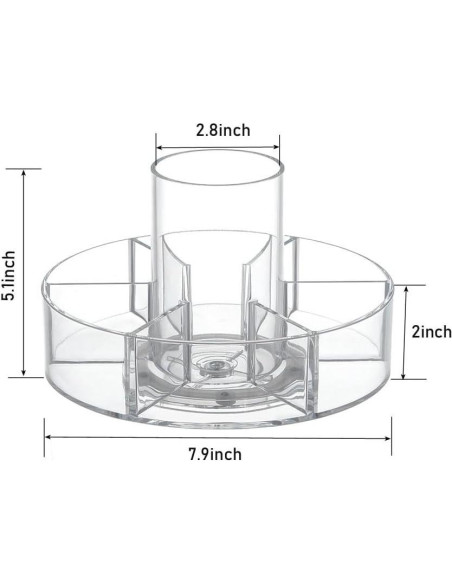 Organizador de Maquillaje Rotatorio 360 Forfuture-go Transparente