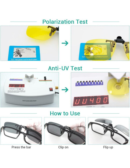 Gafas de sol polarizadas con clip UV400 para prescripción