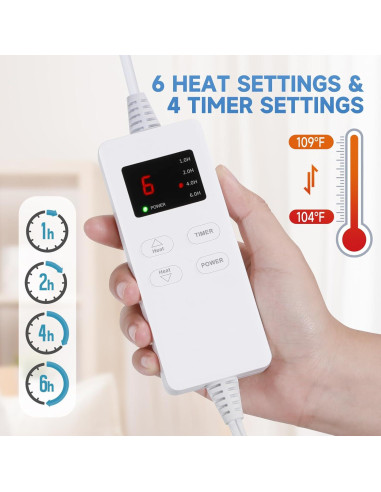 Almohadilla Térmica Eléctrica Stinaolt 60x30 cm 6 Niveles Calor