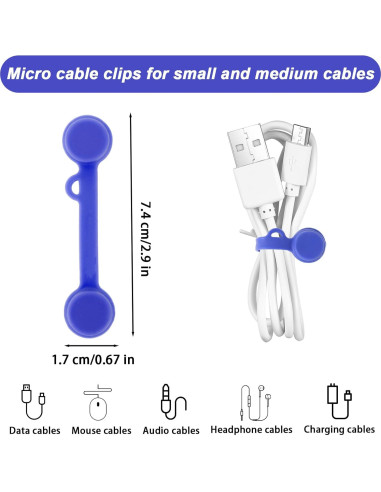 Corbatas Magnéticas Reutilizables Giantree para Organizar Cables - 8 Colores