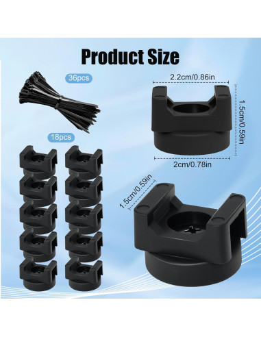 18 Clips Magnéticos para Cables mzfoo - Soporte de Cinta 5.2 kg