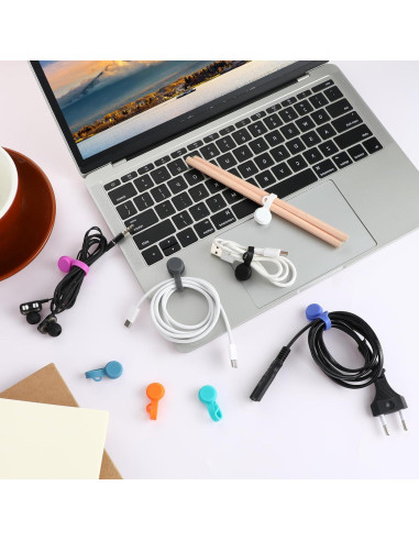Corbatas Magnéticas Reutilizables Giantree para Organizar Cables - 8 Colores