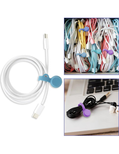 Corbatas Magnéticas Reutilizables Giantree para Organizar Cables - 8 Colores