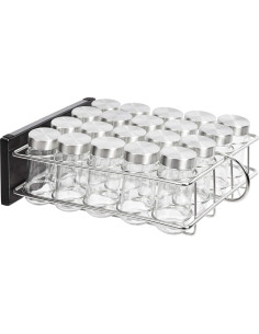 Organizador de Especias Amazon Basics 20 Tarros Vidrio Plateado 2
