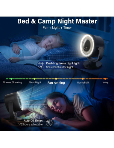 Ventilador de Escritorio Recargable Maoligo F168 10" Gris