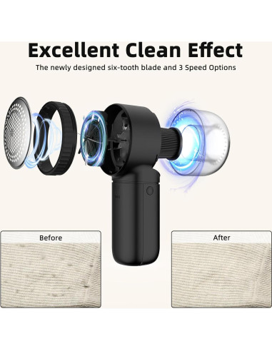 Afeitadora de Tela Eléctrica Ollse Recargable 120ml Negro