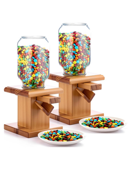 Dispensador de Dulces de Madera Maxdot 2 Pcs 680g 28cm