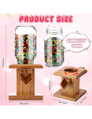 Dispensador de Dulces de Madera Maxdot 2 Pcs 680g 28cm