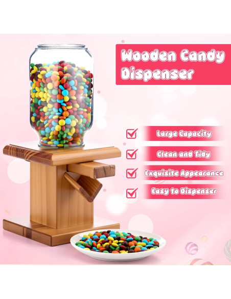 Dispensador de Dulces de Madera Maxdot 2 Pcs 680g 28cm