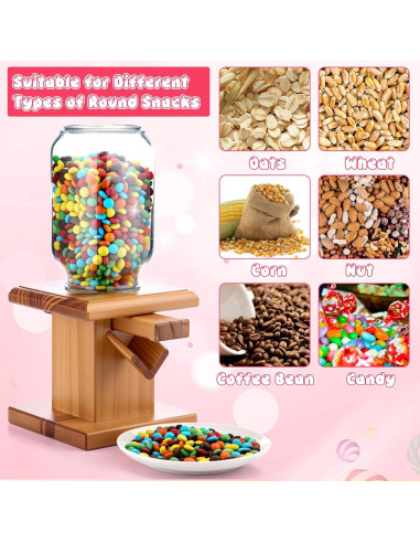 Dispensador de Dulces de Madera Maxdot 2 Pcs 680g 28cm