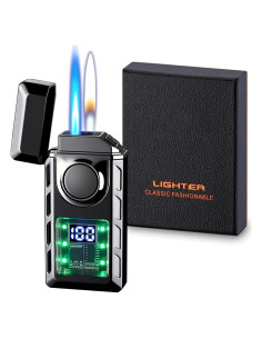 Encendedor Doble Llama CYJBAO Recargable Butano Pantalla LED