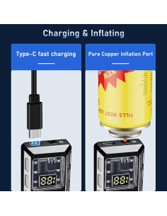 Encendedor Doble Llama CYJBAO Recargable Butano Pantalla LED 2