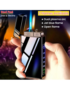 Encendedor de Butano NINSI Hielo Azul 3 en 1 Recargable USB 2