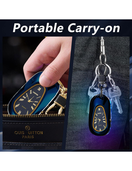 Encendedor Eléctrico Recargable USB TIKIUKI Azul con Llavero