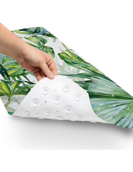 Alfombrilla de Baño Antideslizante Azppsad 101.6x40.6 cm Hojas Tropicales