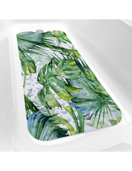 Alfombrilla de Baño Antideslizante Azppsad 101.6x40.6 cm Hojas Tropicales