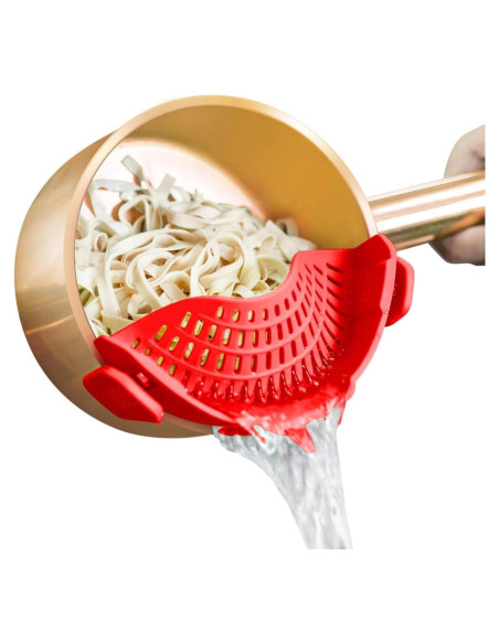 Colador de Silicona Clip-On LUXIS DESIGNS Rojo 22x8 cm Colador de Silicona Clip-On LUXIS DESIGNS Rojo 22x8 cm