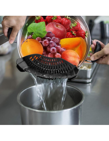 Colador de Silicona Clip-On LUXIS DESIGNS Rojo 22x8 cm