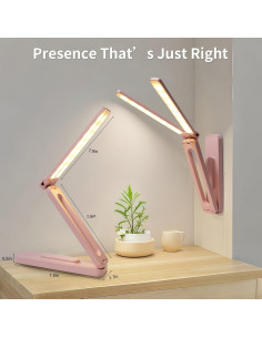 Lámpara de Escritorio LED Plegable Bsdgeclogy Rosa 3 Modos 2