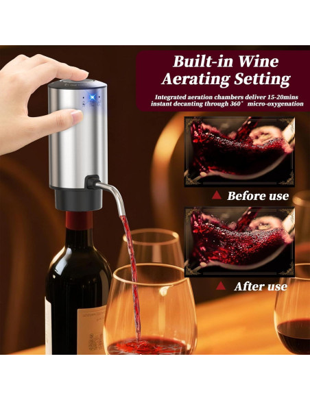 Aereador de Vino Eléctrico Aisining con Decantador y Dispensador