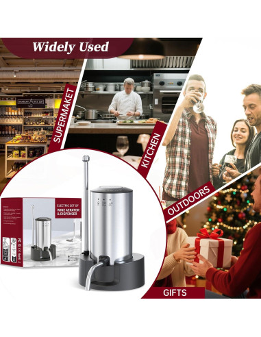 Aereador de Vino Eléctrico Aisining con Decantador y Dispensador