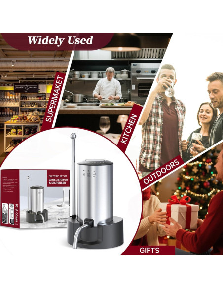 Aereador de Vino Eléctrico Aisining con Decantador y Dispensador