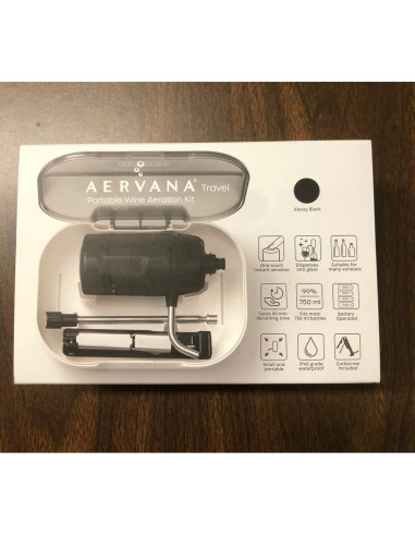 Aerador de Vino Eléctrico Aervana Travel Portátil Negro