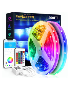 Tiras de Luz LED DAYBETTER 60.96 m Control Remoto RGB