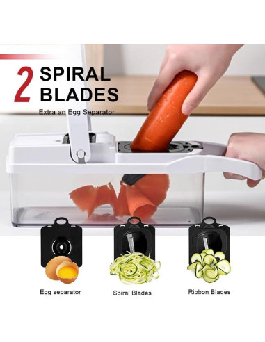 Picador de Verduras 22-en-1 Genérico con 8 Cuchillas y Contenedor 1.3L