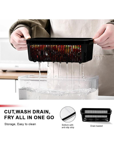 Picador de Verduras 22-en-1 Genérico con 8 Cuchillas y Contenedor 1.3L Picador de Verduras 22-en-1 Genérico con 8 Cuchillas y Contenedor 1.3L