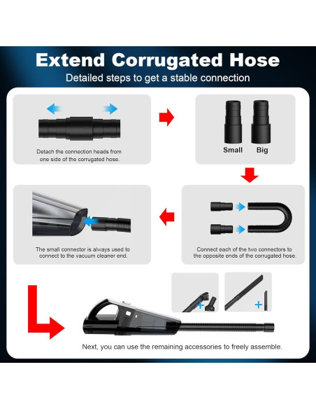 Aspiradora de Coche DRECELL VC008C 7000PA con Cable 12V Aspiradora de Coche DRECELL VC008C 7000PA con Cable 12V