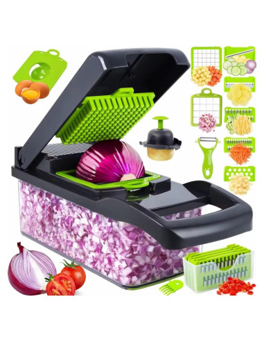 Cortador de Verduras Frekia 16 en 1 con 8 Cuchillas Intercambiables