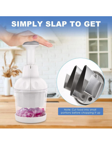 Picador Manual de Verduras Longmann - Acero Inoxidable, Blanco