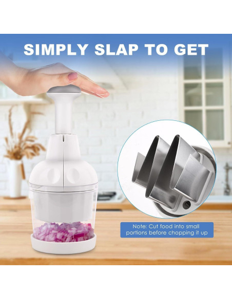 Picador Manual de Verduras Longmann - Acero Inoxidable, Blanco Picador Manual de Verduras Longmann - Acero Inoxidable, Blanco