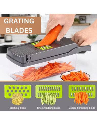 Cortador de Verduras Frekia 16 en 1 con 8 Cuchillas Intercambiables