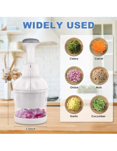 Picador Manual de Verduras Longmann - Acero Inoxidable, Blanco