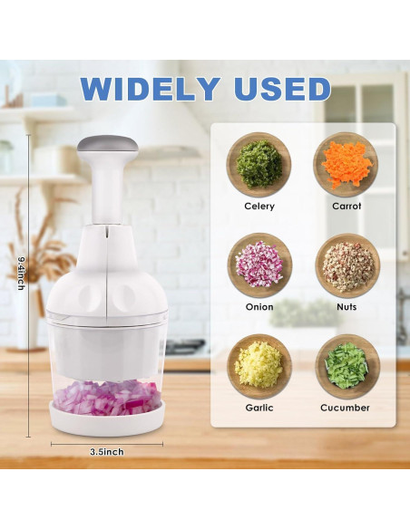 Picador Manual de Verduras Longmann - Acero Inoxidable, Blanco Picador Manual de Verduras Longmann - Acero Inoxidable, Blanco