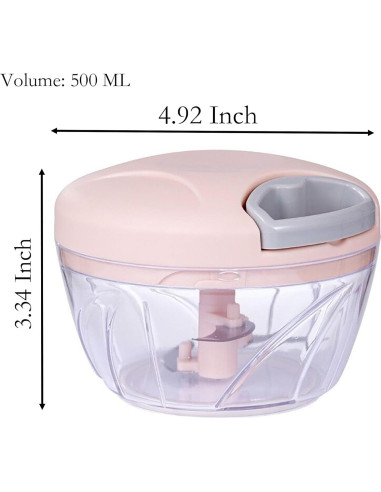 Picador de Ajo Manual YIKANGHENG 500ml Resina ABS Azul