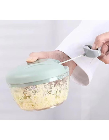 Picador de Ajo Manual YIKANGHENG 500ml Resina ABS Azul