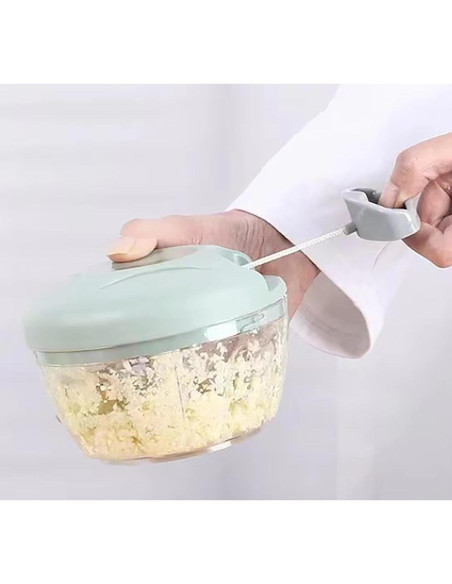 Picador de Ajo Manual YIKANGHENG 500ml Resina ABS Azul