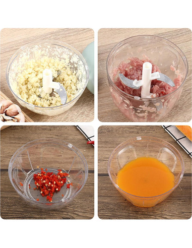 Picador de Ajo Manual YIKANGHENG 500ml Resina ABS Azul