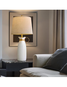 Lámpara de Mesa Cerámica Blanca PORTRES 68.5cm Moderna 2