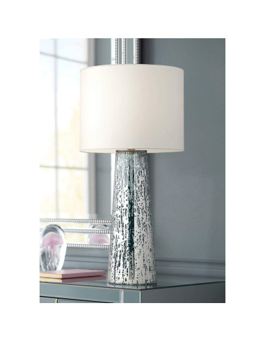 Lámpara de Mesa 360 Iluminación Vidrio Mercurio Azul 76.2 cm