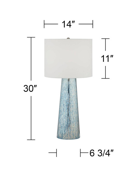 Lámpara de Mesa 360 Iluminación Vidrio Mercurio Azul 76.2 cm